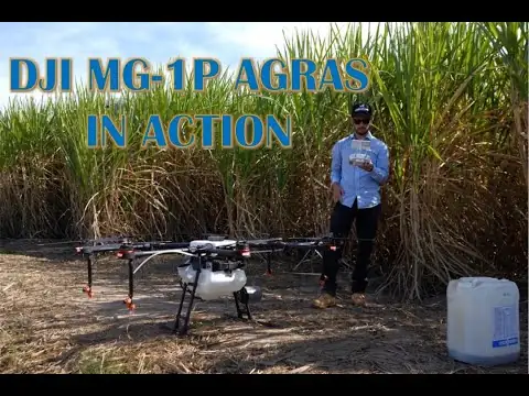 大疆MG-1P在巴西皮拉西卡巴甘蔗田作业