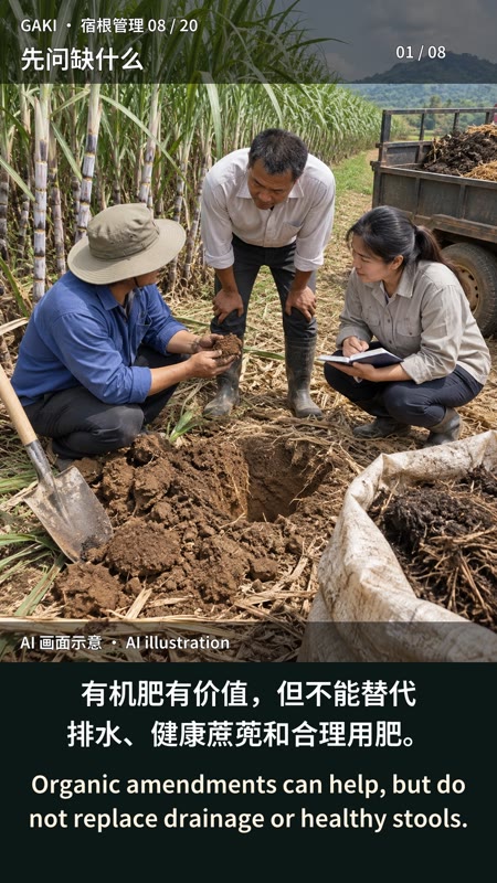 固体有机肥：用量、位置与成熟度