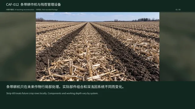 条带耕作机与残茬管理设备